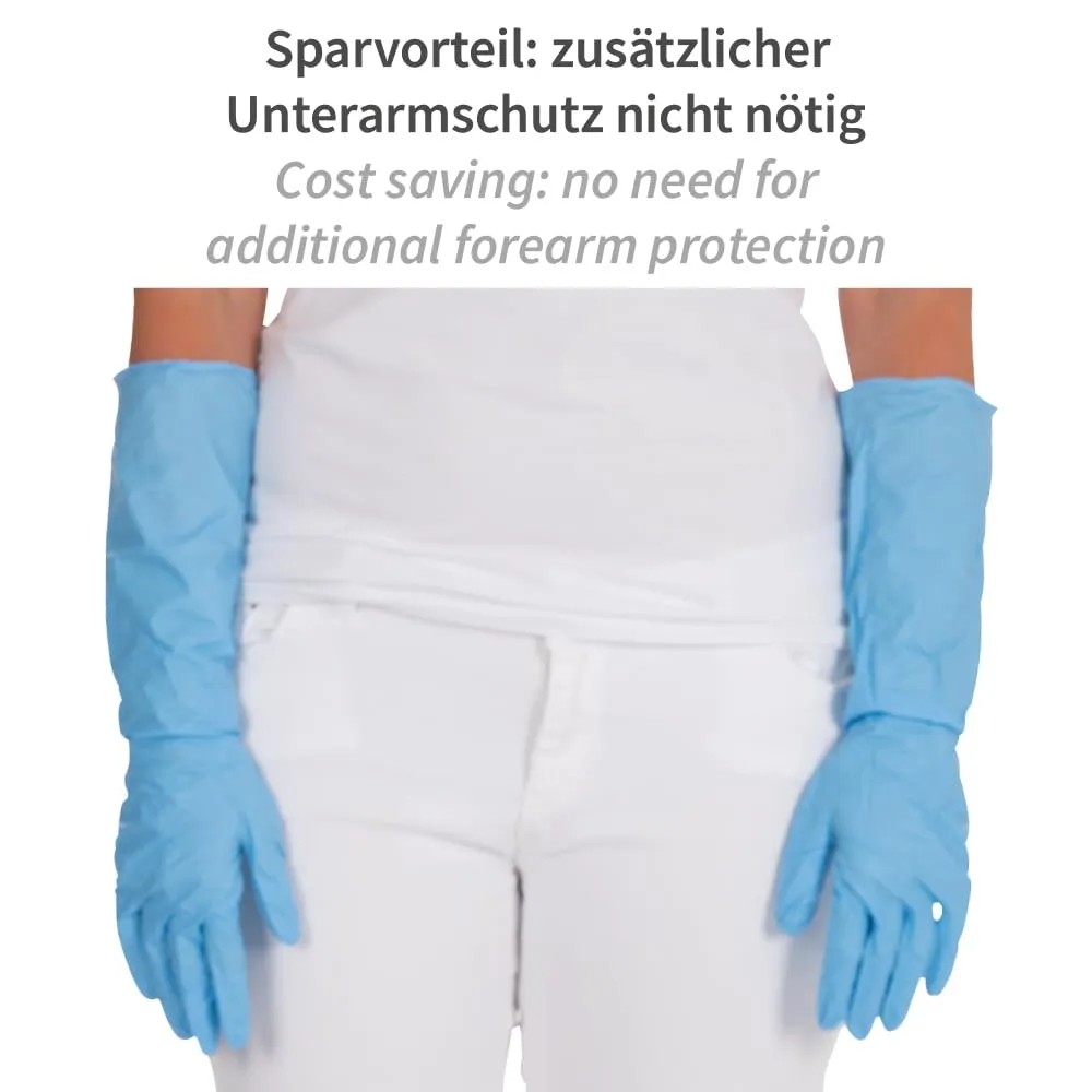 Franz Mensch Hygostar Nitrilhandschuhe 40cm 50er M blau