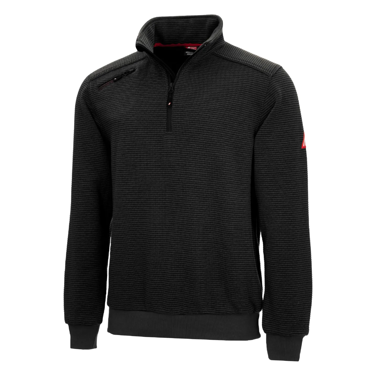 Nitras Motion Tex Plus Arbeitspullover Schwarz Stehkragen