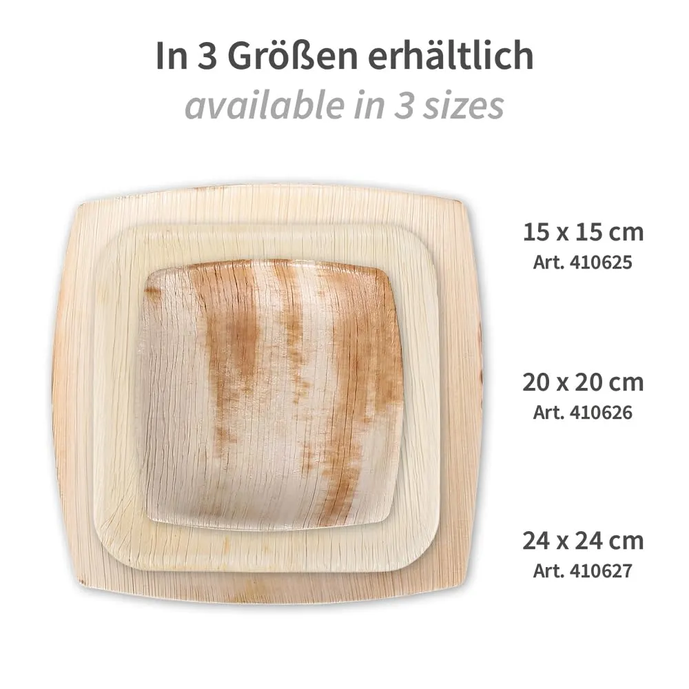 NatureStar Teller quadratisch Palmblatt 20x20 cm 100 Stück fettabweisend