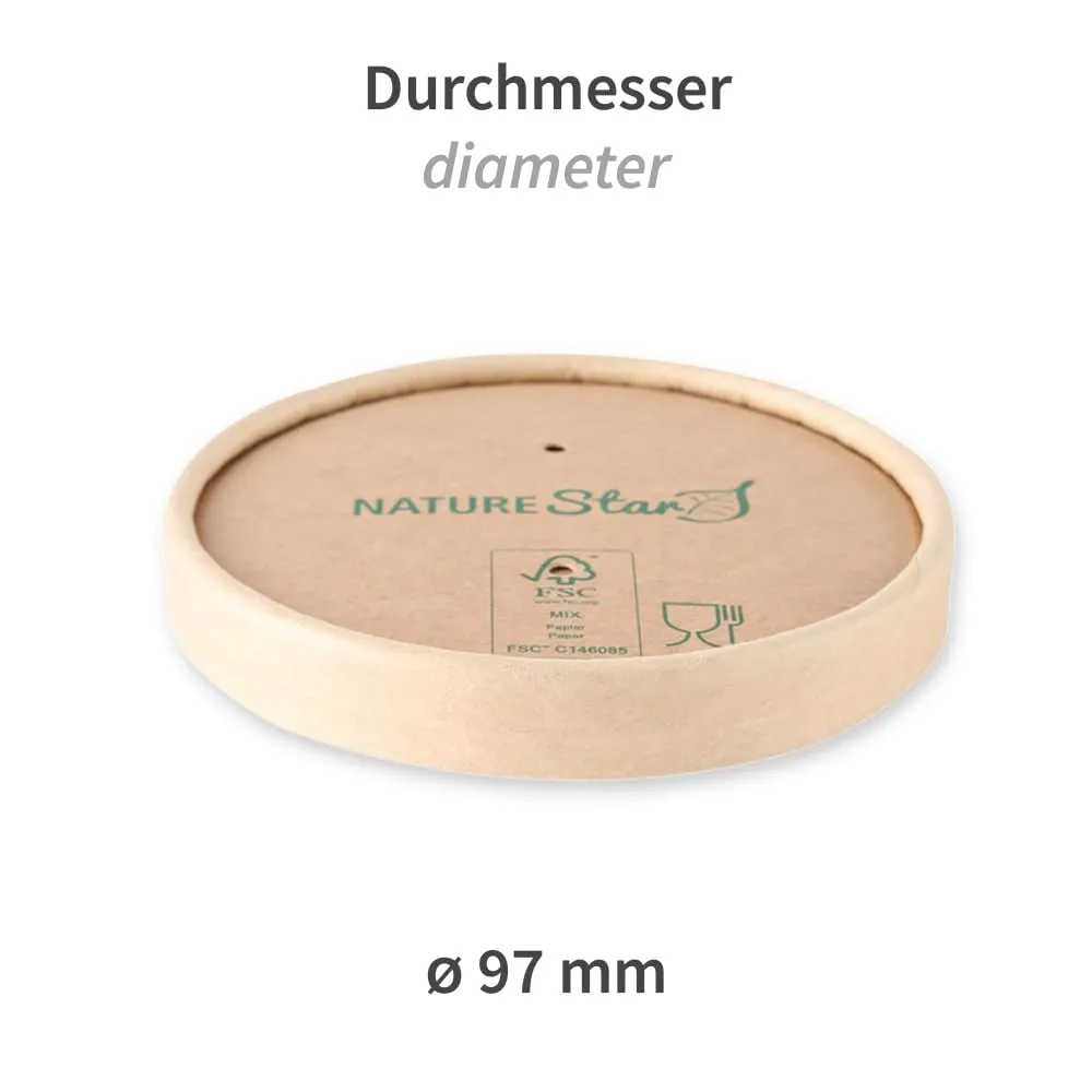 NatureStar Minestrone Deckel 9,7cm 500 St braun Kraftpapier