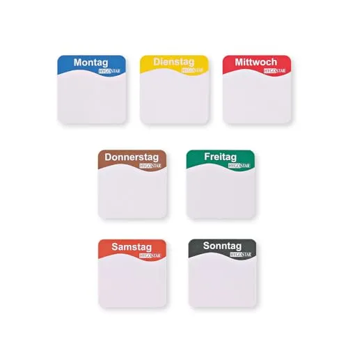 Franz Mensch Hygostar Tagesetiketten Montag 25x25mm 12 Rollen