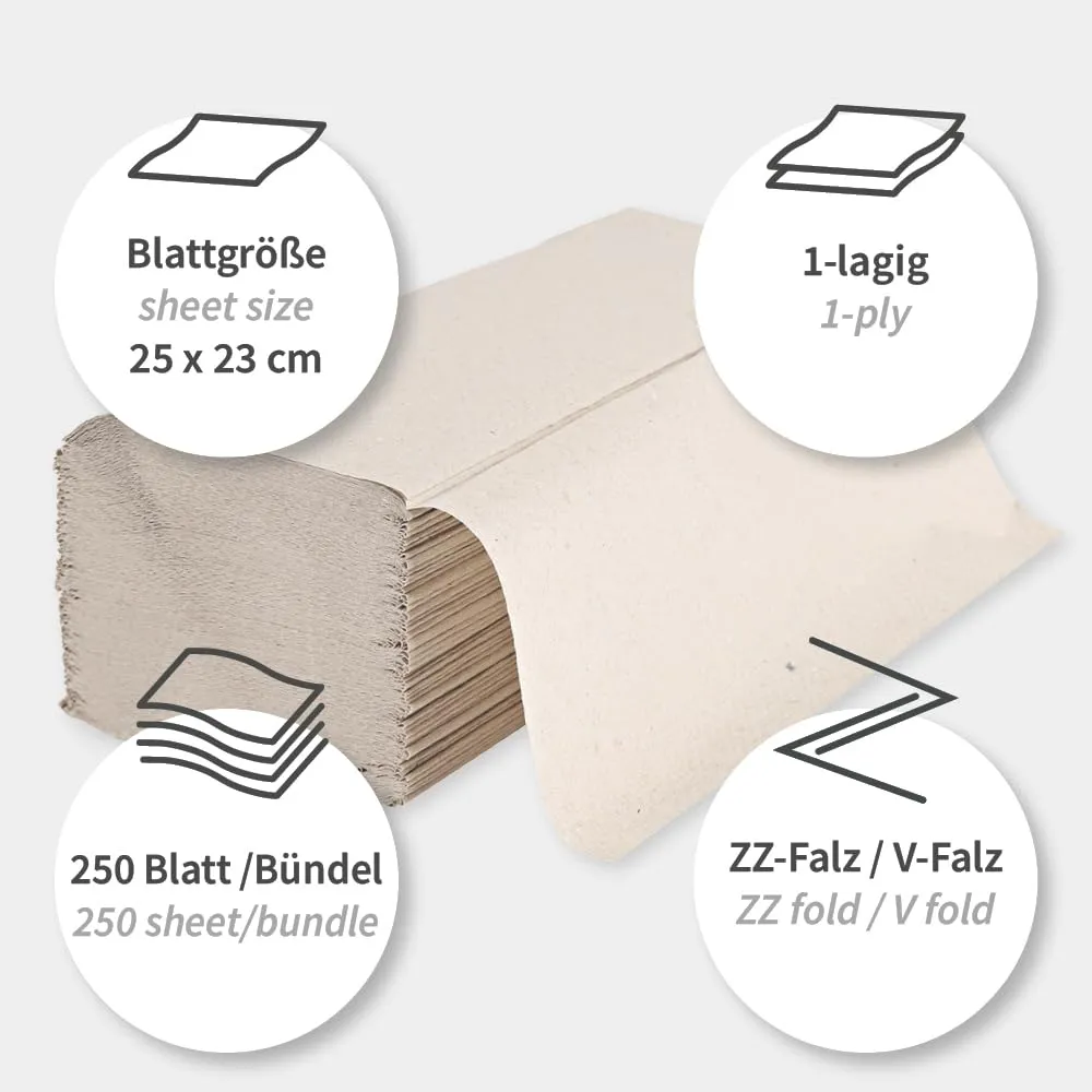 Hygostar Papierhandtücher natur 25x23 cm 5000 St 1-lagig