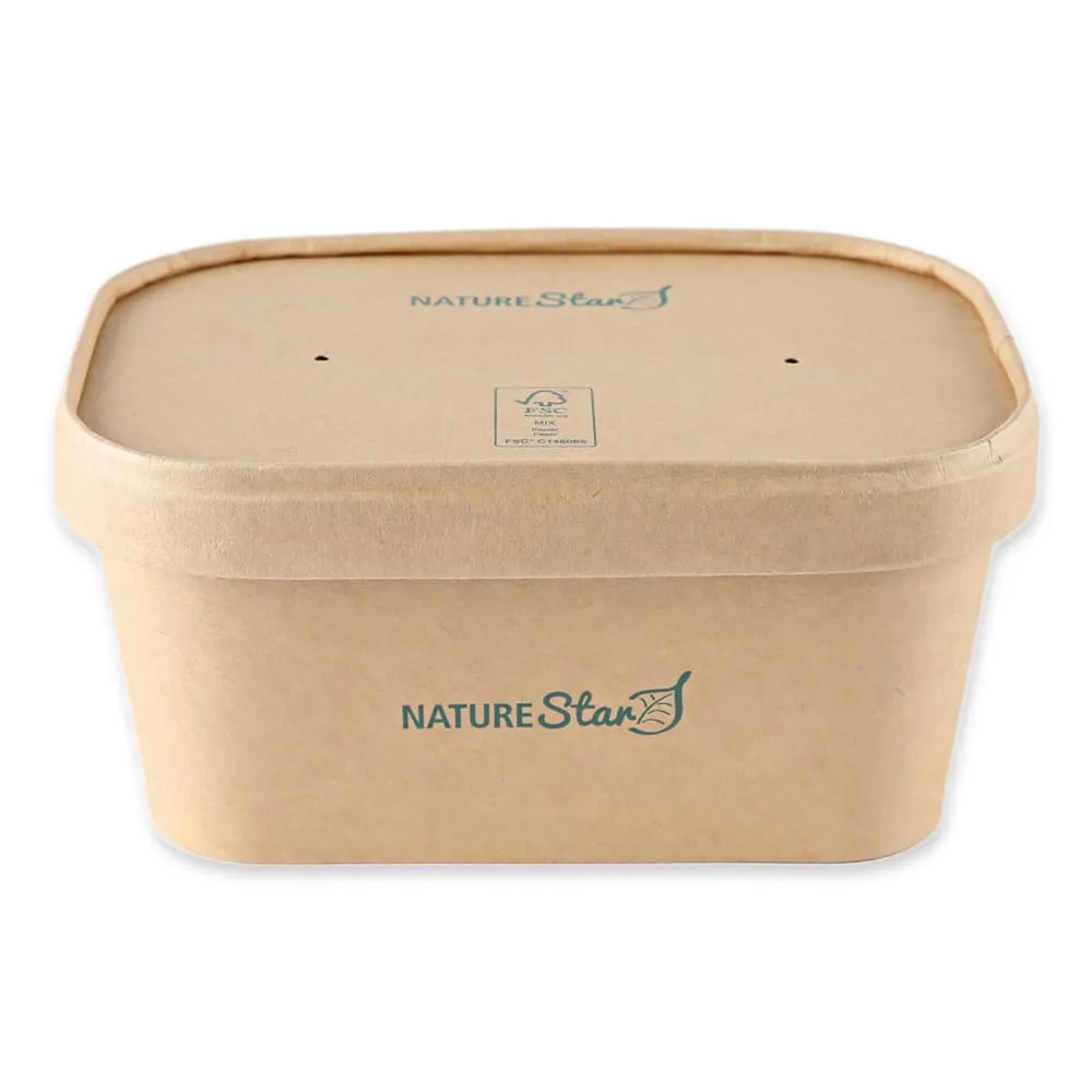 NatureStar Deckel Takeaway Kraftpapierdeckel 300 Stück braun