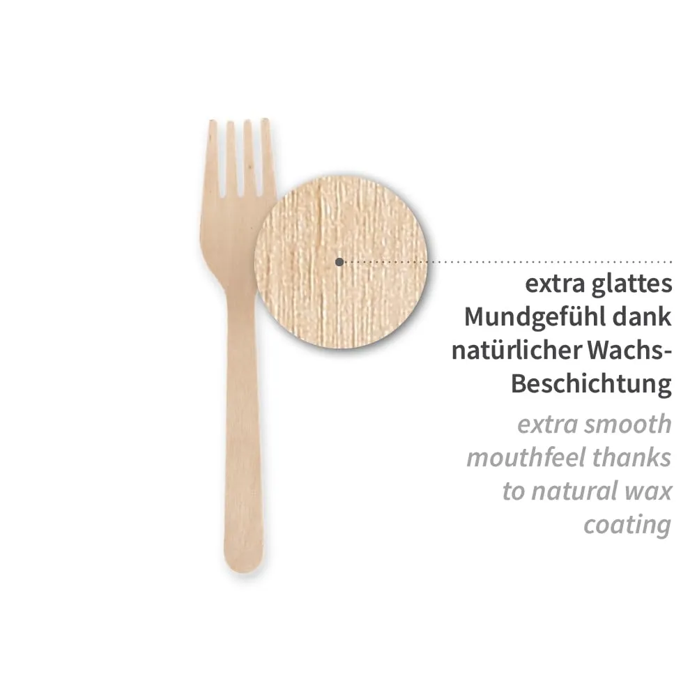 NatureStar Kuchengabel Holz 11,5 cm 500 Stück einzeln
