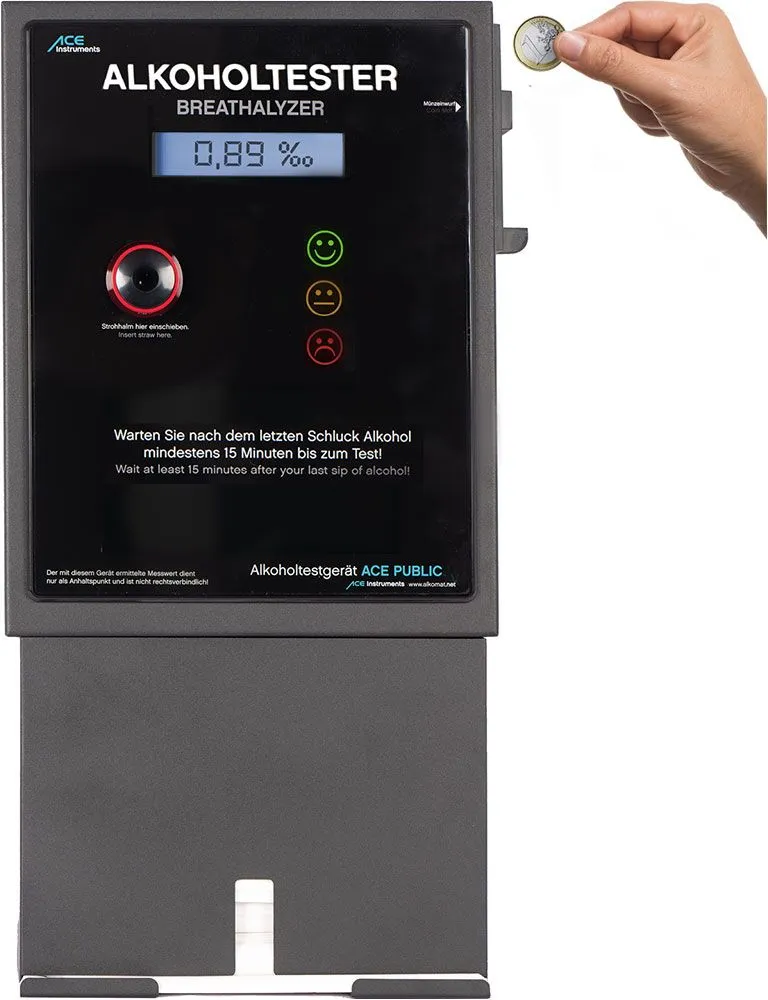 ACE Public Alkoholtester mit Video-Rahmen Münzbetrieb elektrochemisch