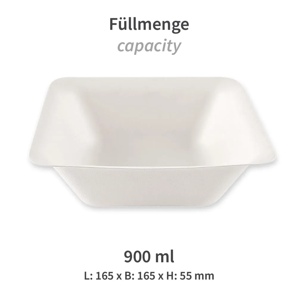 NatureStar Schalen Einweg 900ml 16,5cm 500 Stück weiß