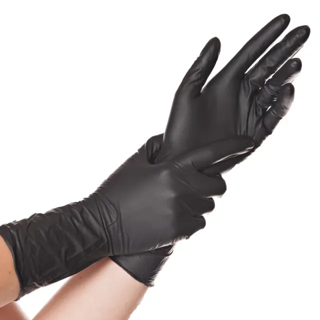 HygoStar Nitrilhandschuhe schwarz M 100 Stk extra lang