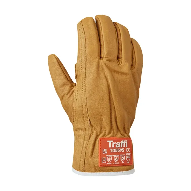 TraffiGlove TG5595 Leder-Winterhandschuh Schnittschutz C Gefüttert