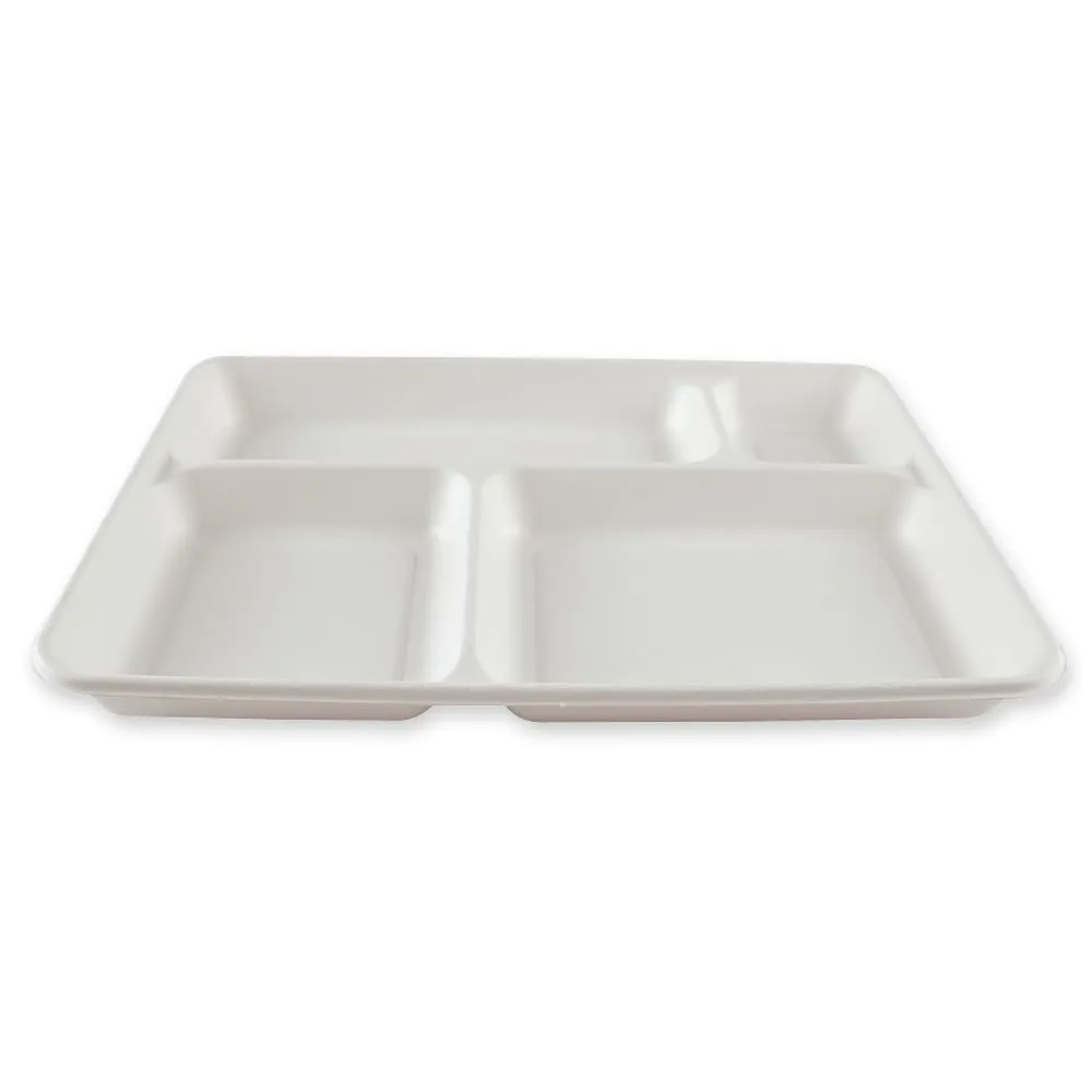 NatureStar Menütabletts 4-geteilt 37cm 160 Stück Zuckerrohr