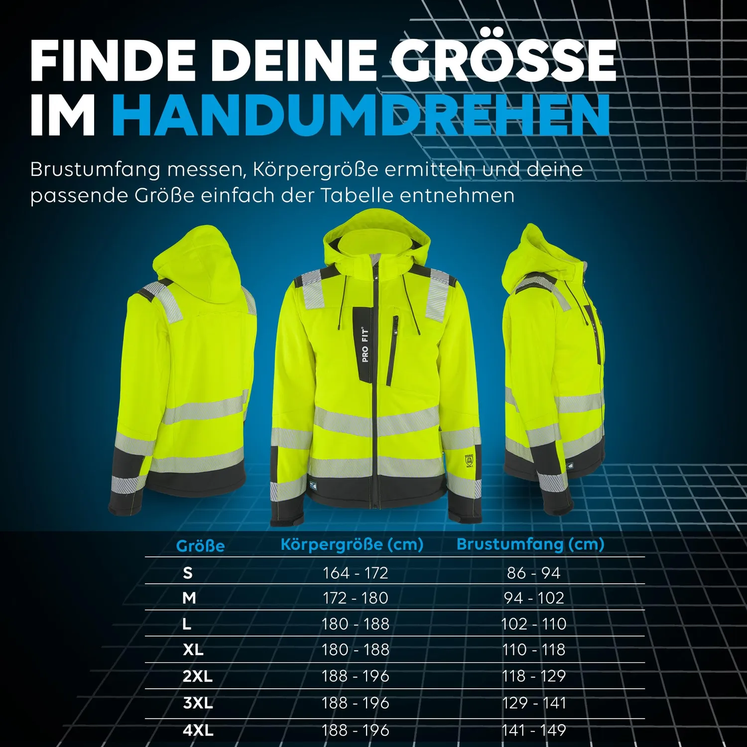 ProFit Warnschutz-Softshelljacke neongelb EN ISO 20471 Kl.2