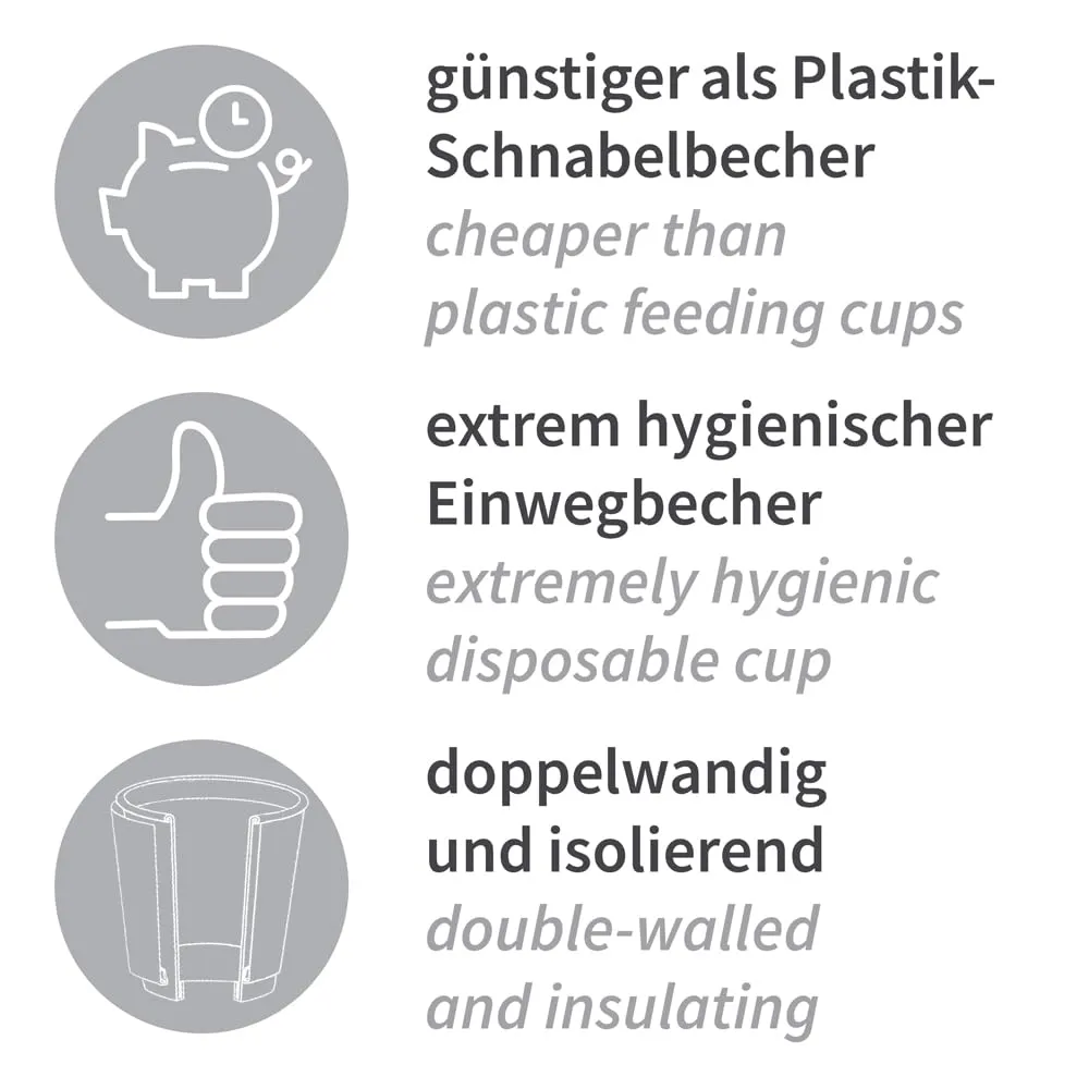 Hygostar Schnabelbecher Pappbecher orange 600 Stück 0,3 l doppelwandig