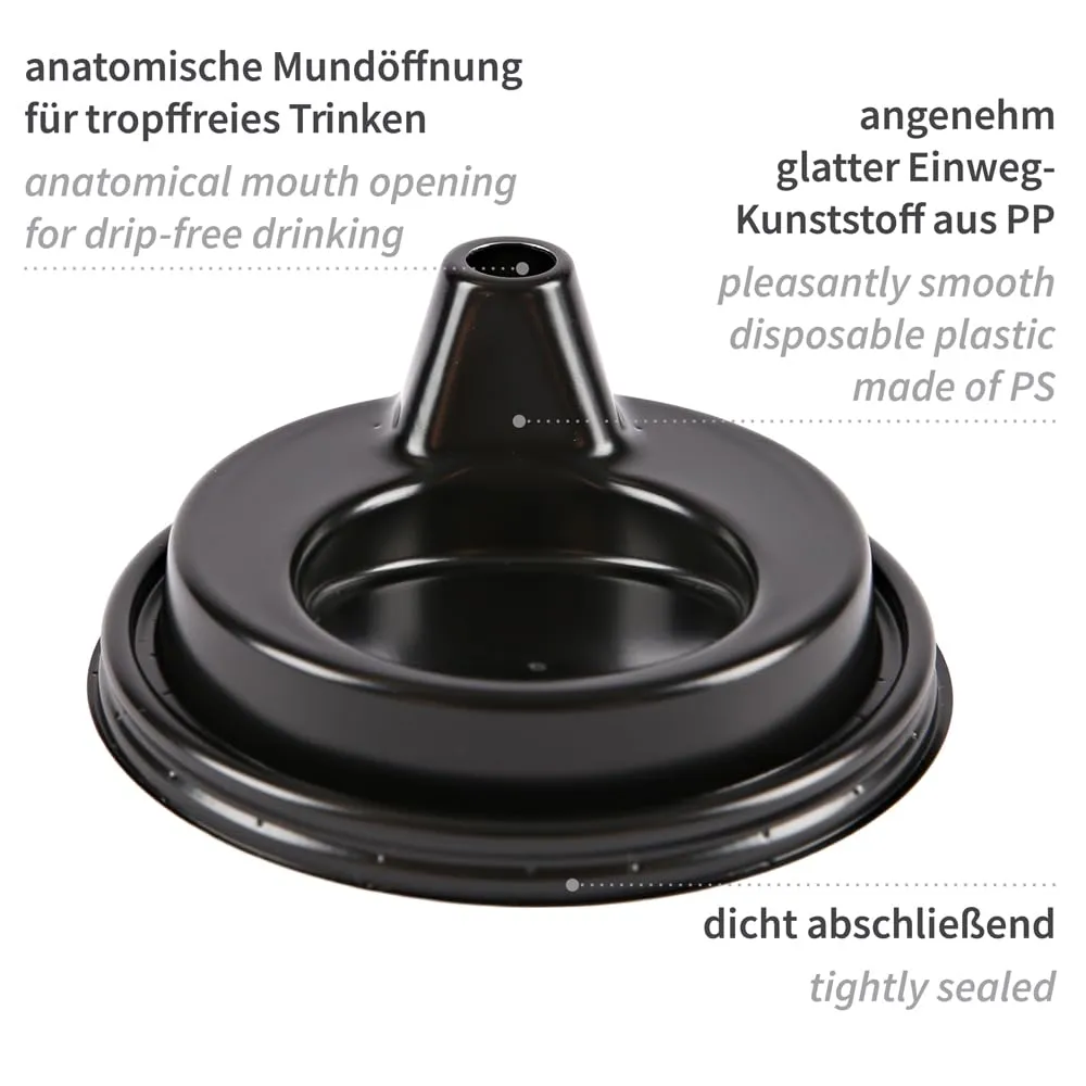 Hygostar Schnabeldeckel PP schwarz 0,3l 1000 Stück Trinkhilfe