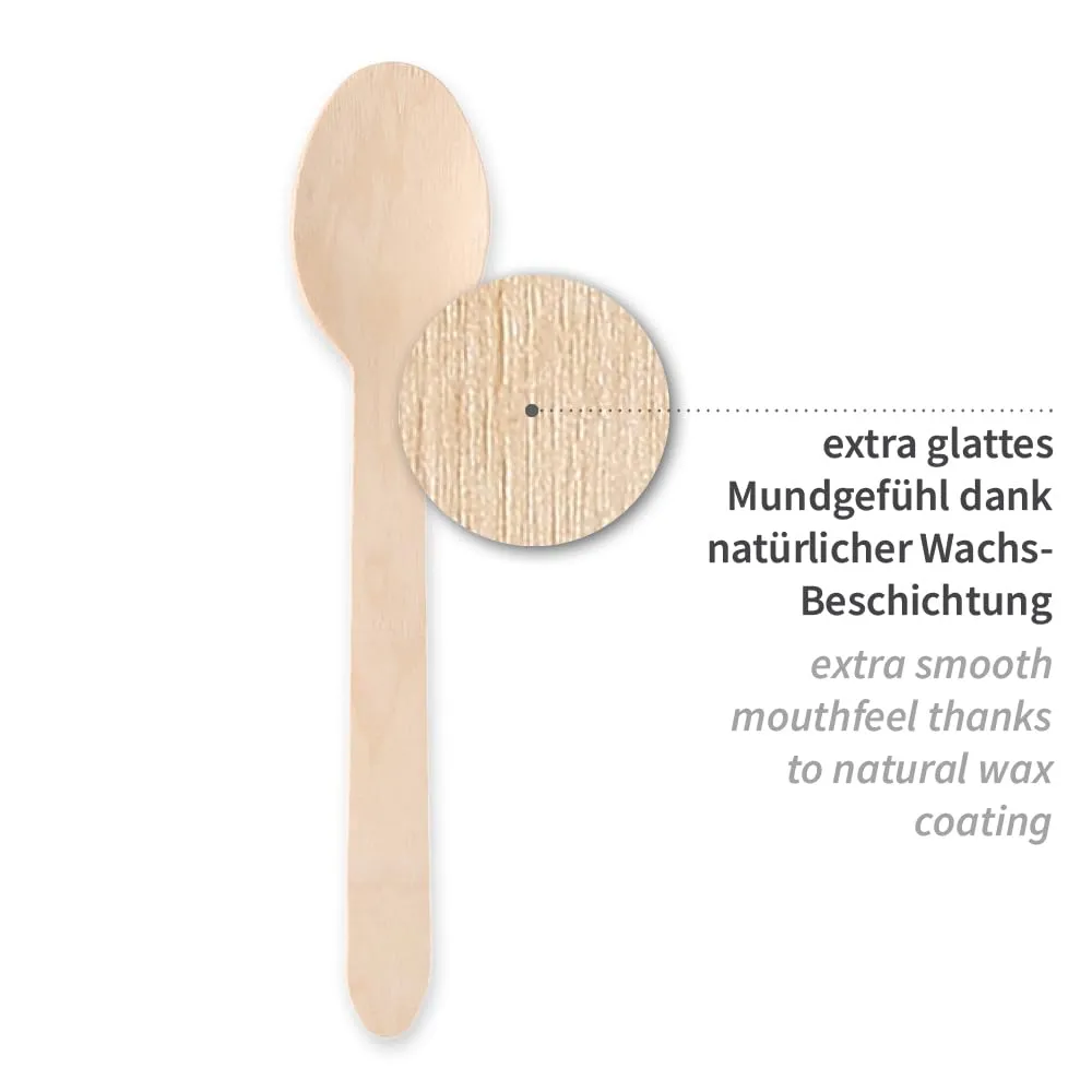 NatureStar Holzlöffel 16cm 1000 Stück wachsbeschichtet FSC