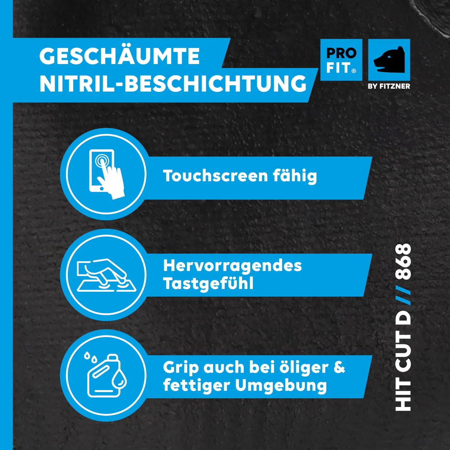 ProFit 868 Schnittschutzhandschuhe Gr.10 Nitril 3 Paar
