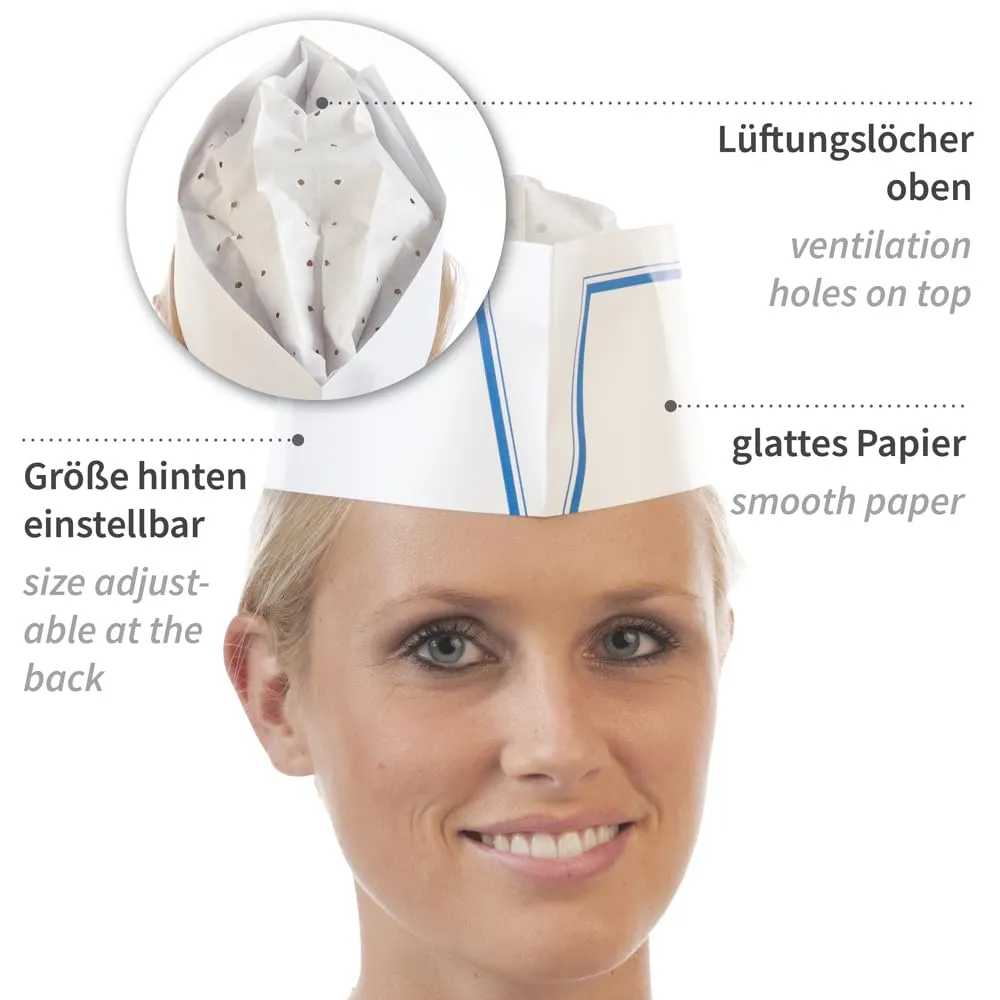 Hygostar Schiffchenmütze Service Papier weiß-blau 1000 Stück