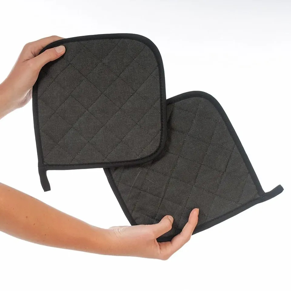 Hygostar Flamestar Topflappen Canvas schwarz 19,5 cm 4 Stück