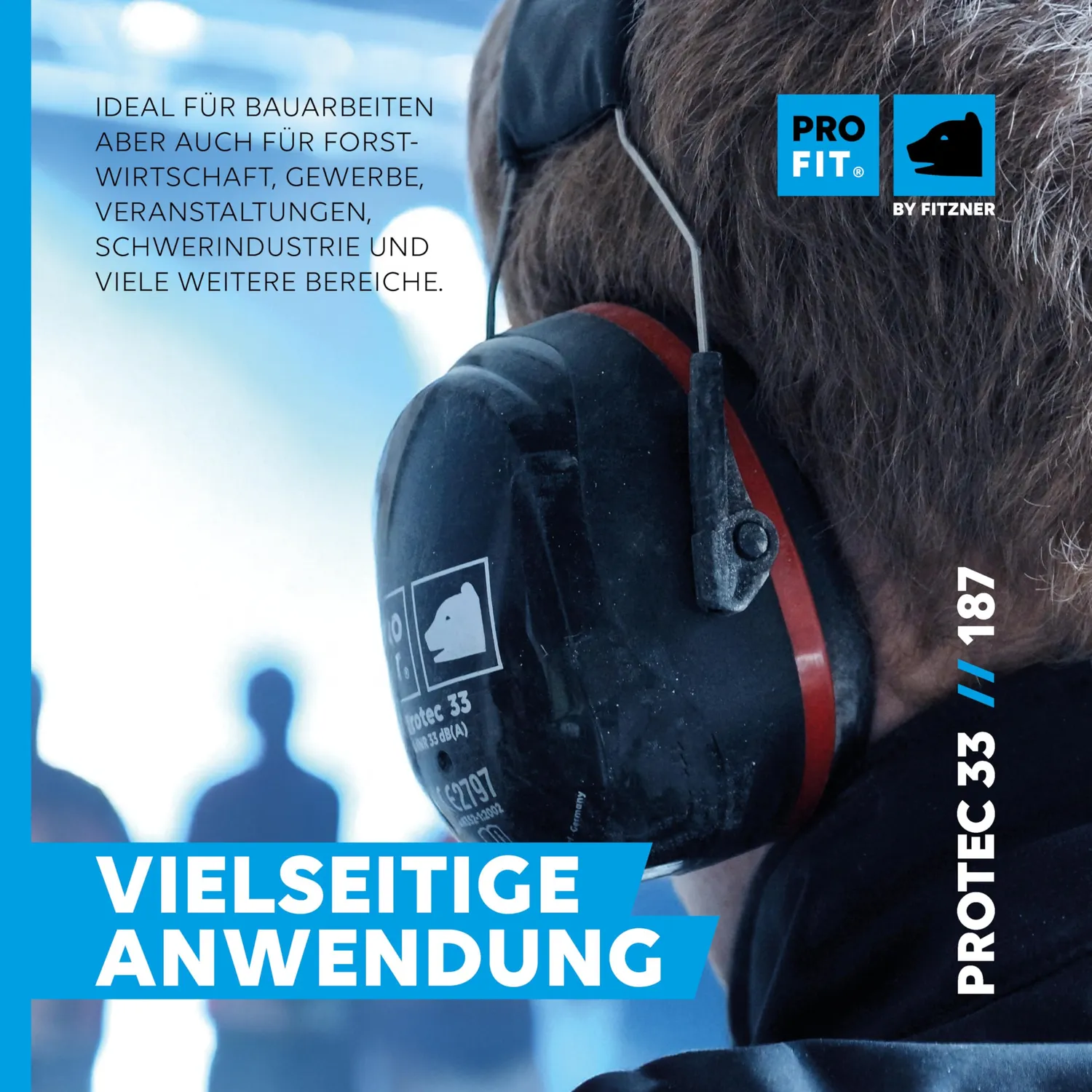 ProFit Protec 33 Kapselgehörschutz schwarz-rot SNR 33 dB