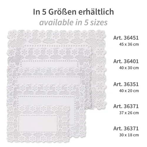 Hygostar Tortenspitzen rechteckig 37x26cm hochweiß 2000 Stück