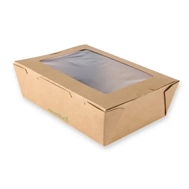 NatureStar Foodbox Menü mit Sichtfenster 21,5x16,2 cm 50 Stück PLA