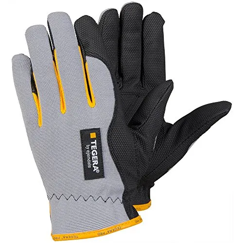 Tegera 9124 Montagehandschuhe Synthetikleder Gr. 11 grau-schwarz