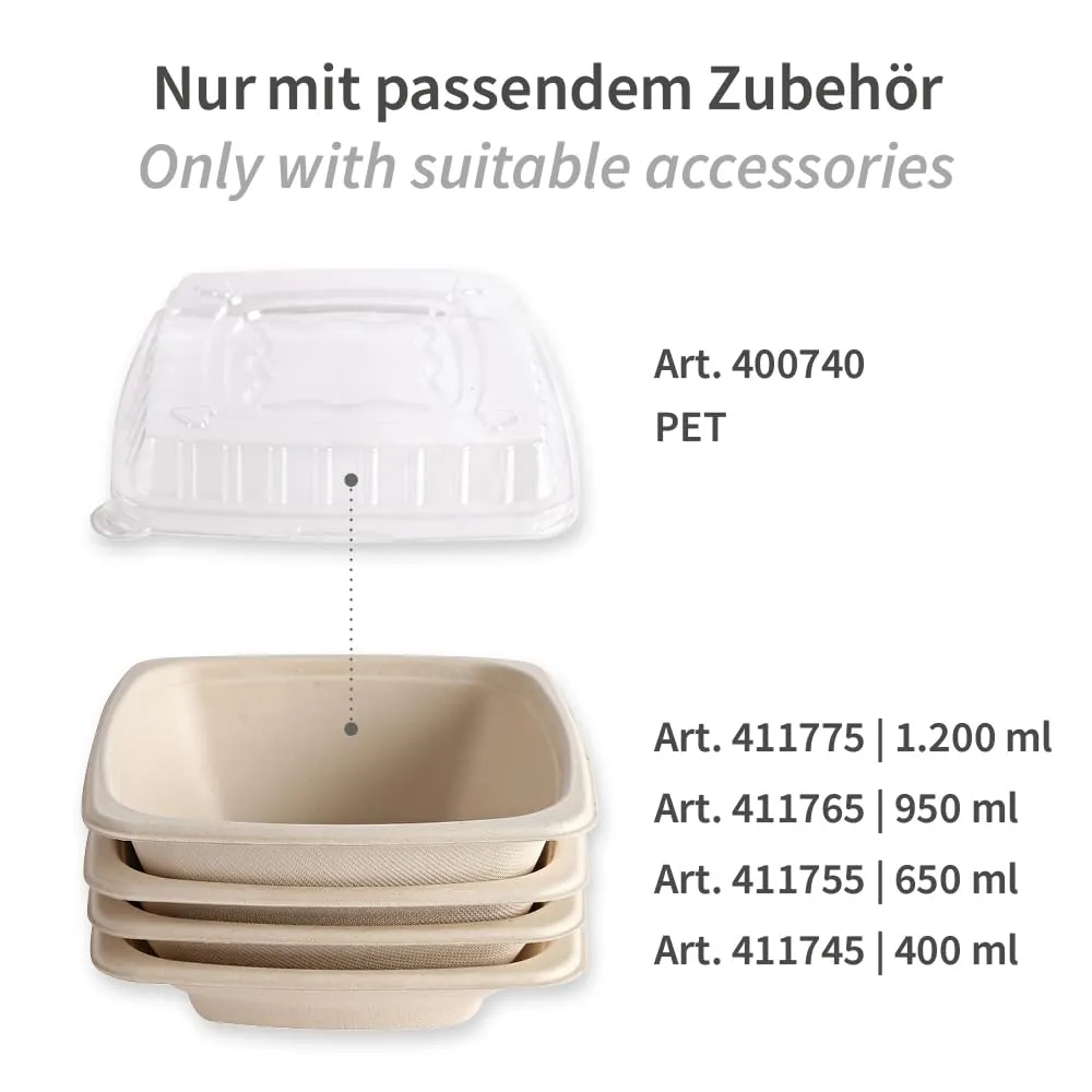 NatureStar Schale Zuckerrohr 1200 ml 300 Stück eckig natur