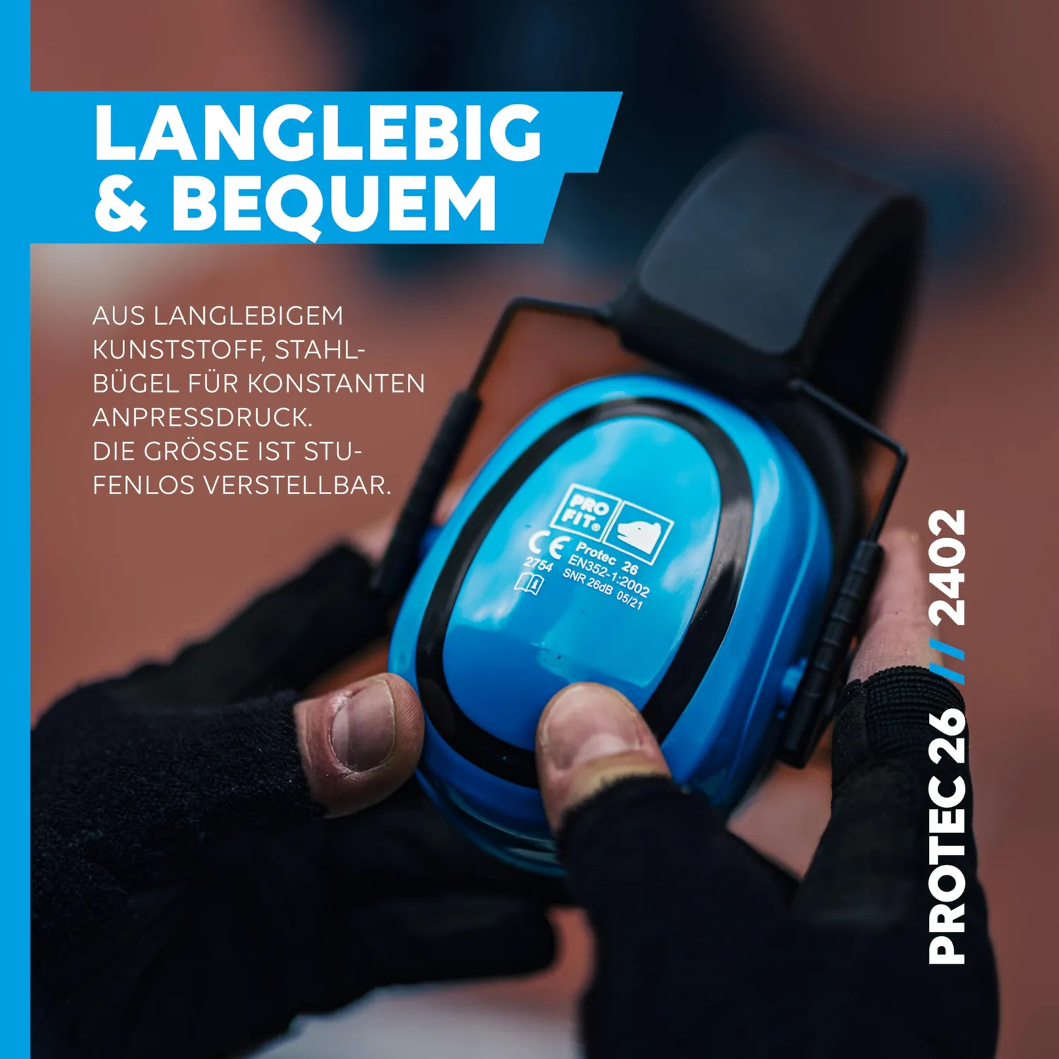 ProFit Protec 26 Gehörschutzkapsel blau SNR 26 dB faltbar