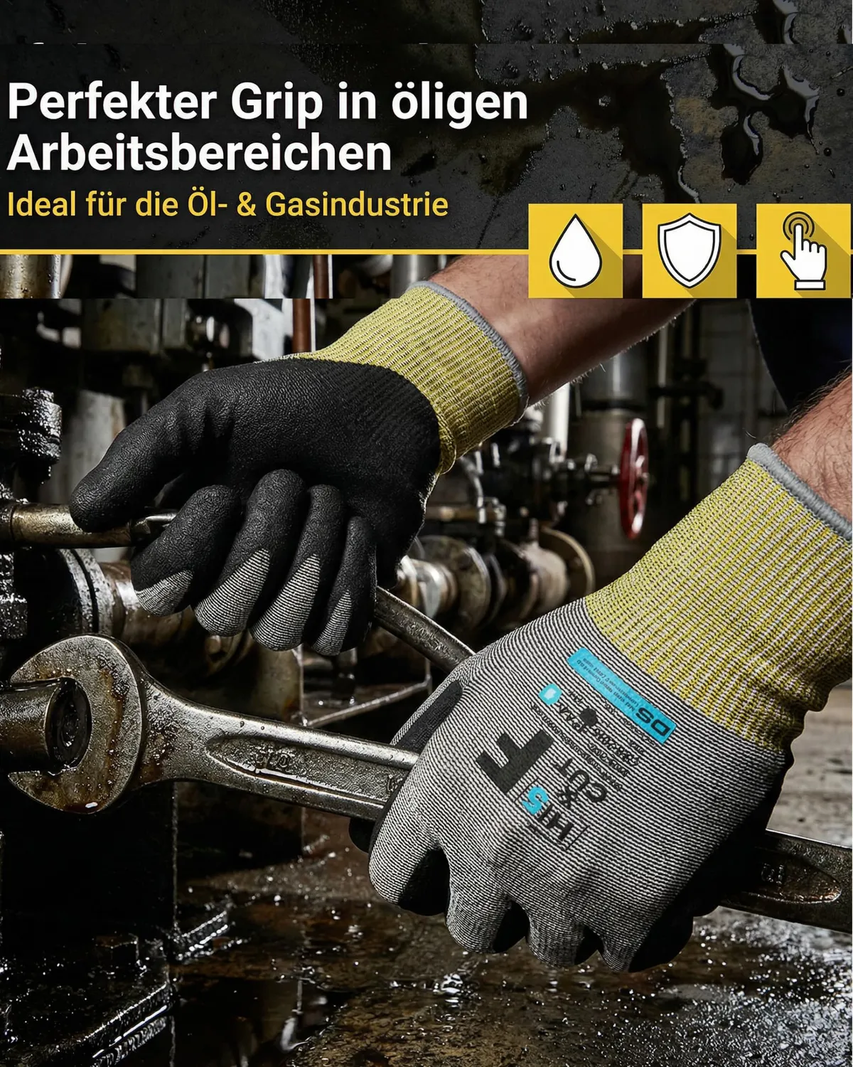 Hi5 X-Cut Schnittschutzhandschuhe XL 3 Stück Level F Nitril