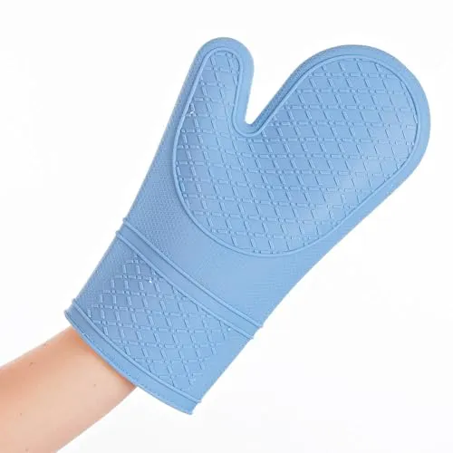 Hygostar Htec Silikonhandschuhe hellblau 40 cm 2 Stück hitzebeständig