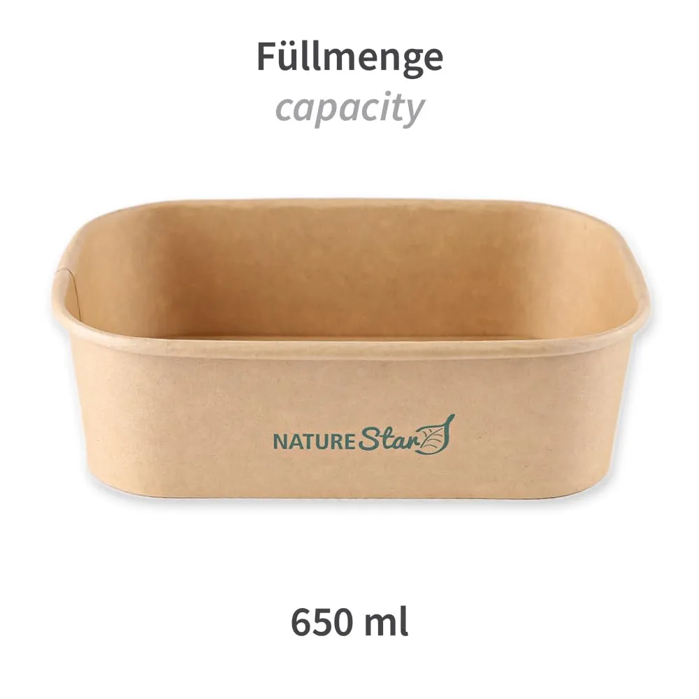 NatureStar Schale Takeaway 650 ml 17,2x12 cm 300 Stück PE-beschichtet