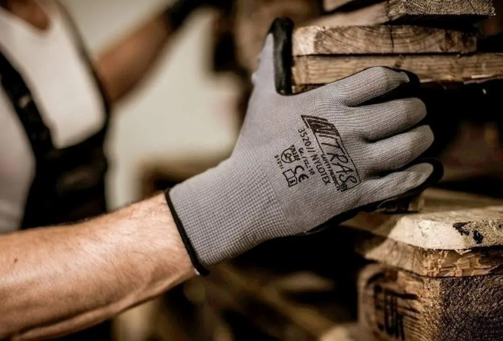 Nitras Nylotex 3520 Arbeitshandschuhe Grau-Schwarz 12 Paar griffig