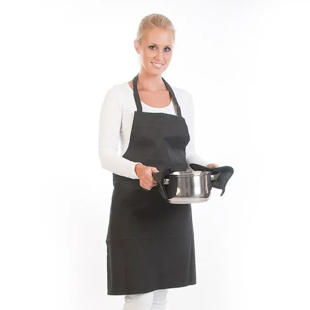 Hygostar Flamestar Latzschürze Canvas schwarz 80x70 2 Stk robust