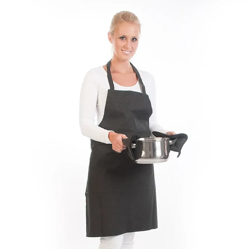 Hygostar Flamestar Latzschürze Canvas schwarz 80x70 2 Stk robust