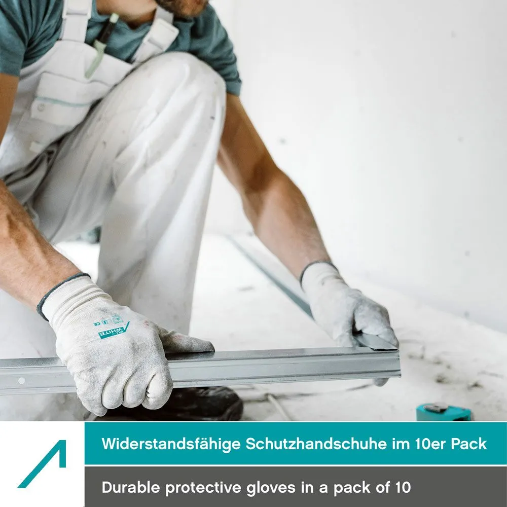 ACE PUre White PU-Arbeitshandschuhe 10 Paar Gr. 07-S weiß