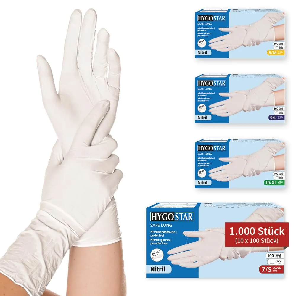 Franz Mensch Hygonorm Safe Long Light Handschuhe 100er S weiß