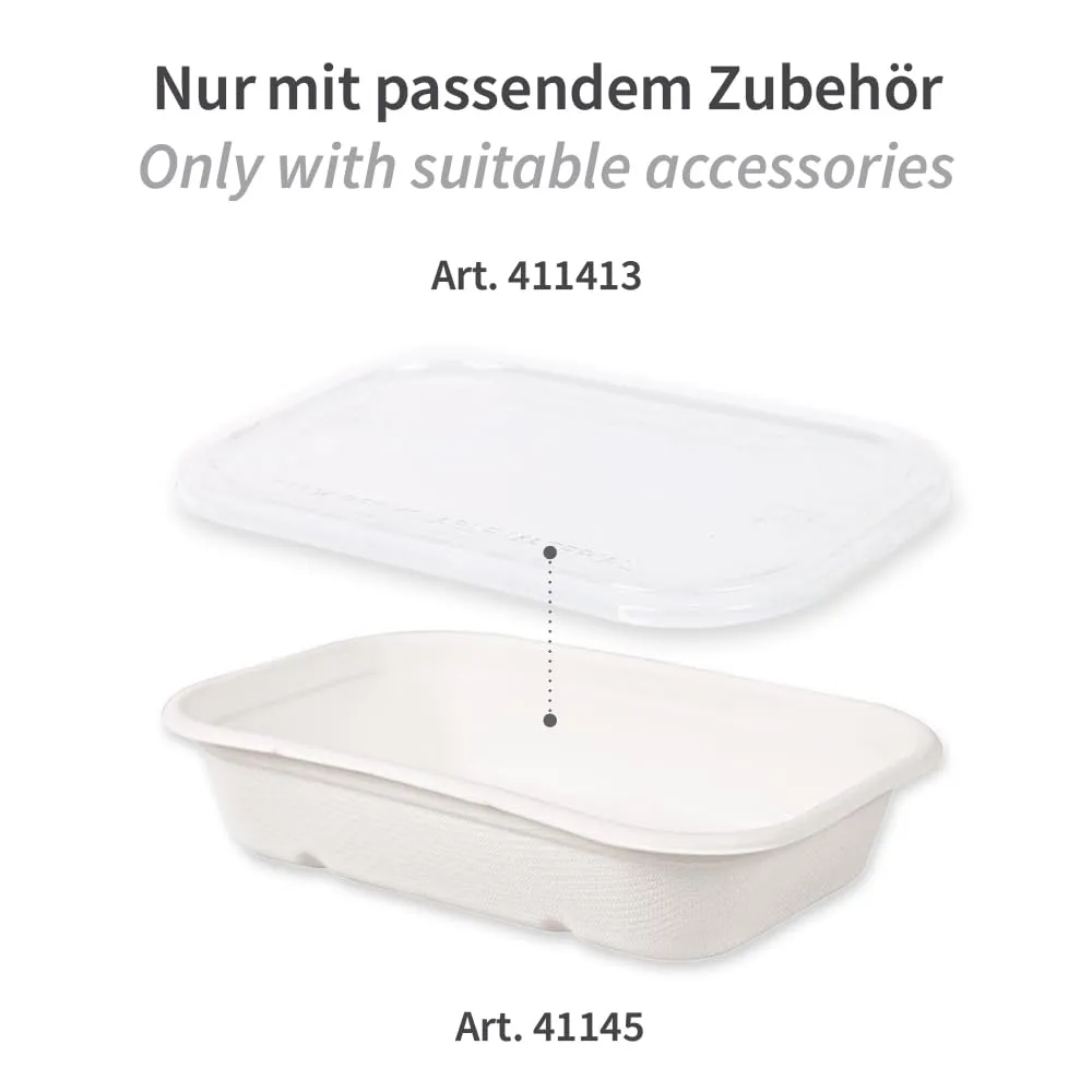 NatureStar Casa Schalen eckig 650ml weiß 500 Stück Zuckerrohr
