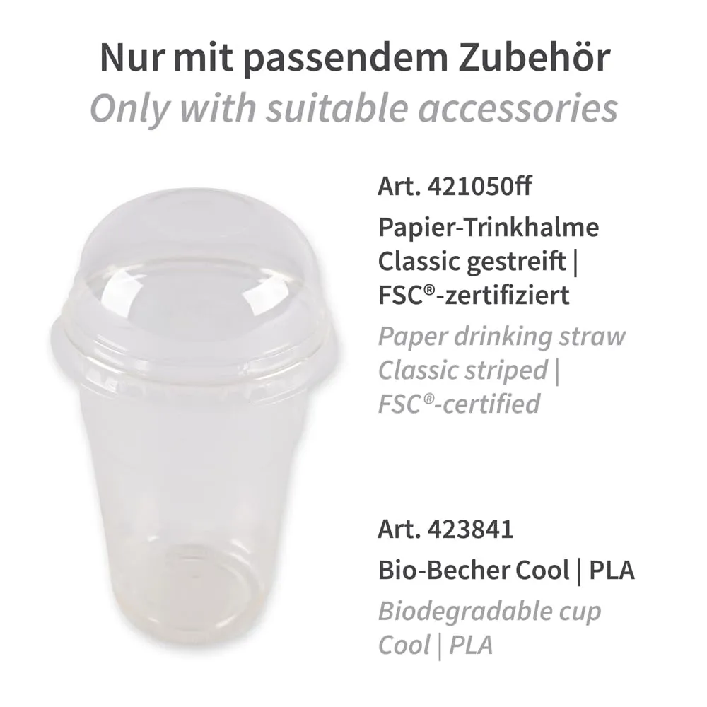 NatureStar Becherdeckel PLA Ø 8,5 cm 800 Stück transparent mit Halmloch
