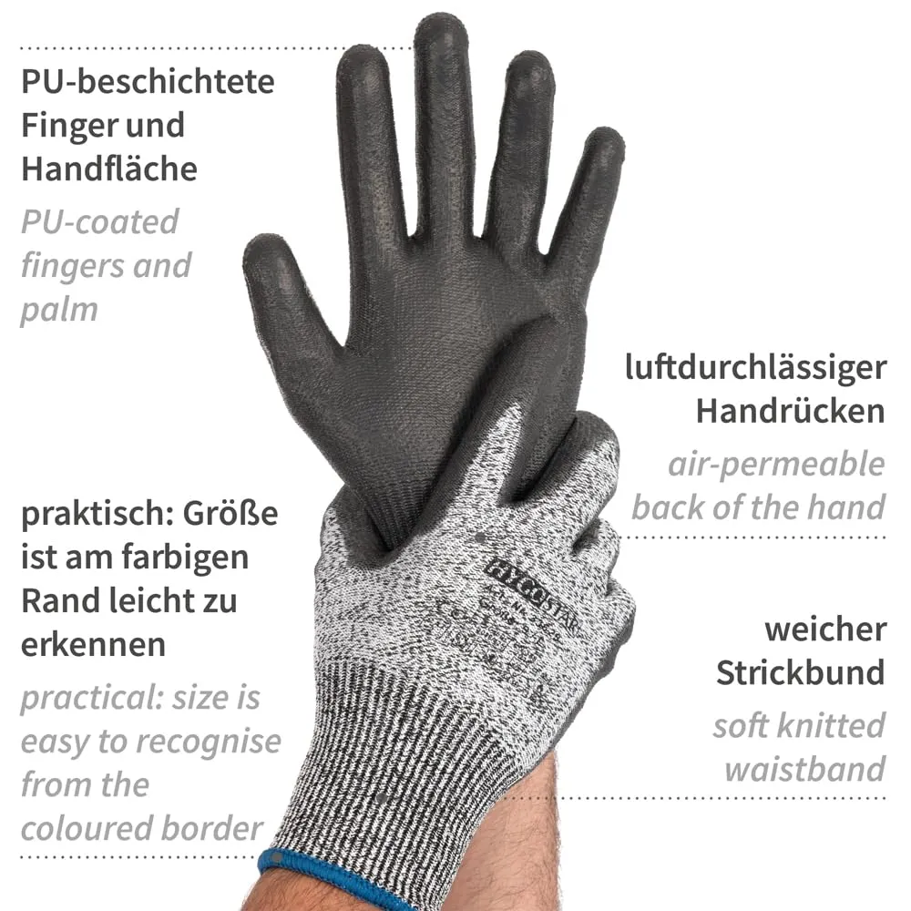 Hygostar Cut Safe Schnittschutzhandschuhe Gr. 8/M 100 Paar Level D