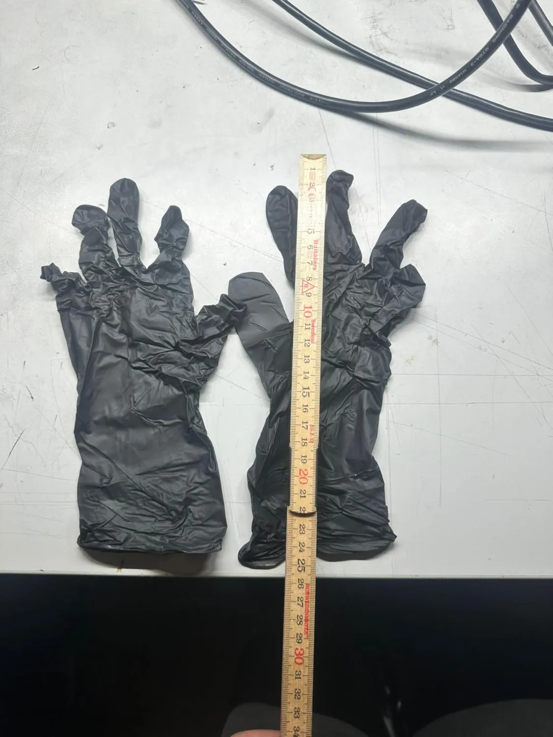 Hygostar Safe Long Nitrilhandschuhe Weiß 8/M, 100 Stück, 30 cm