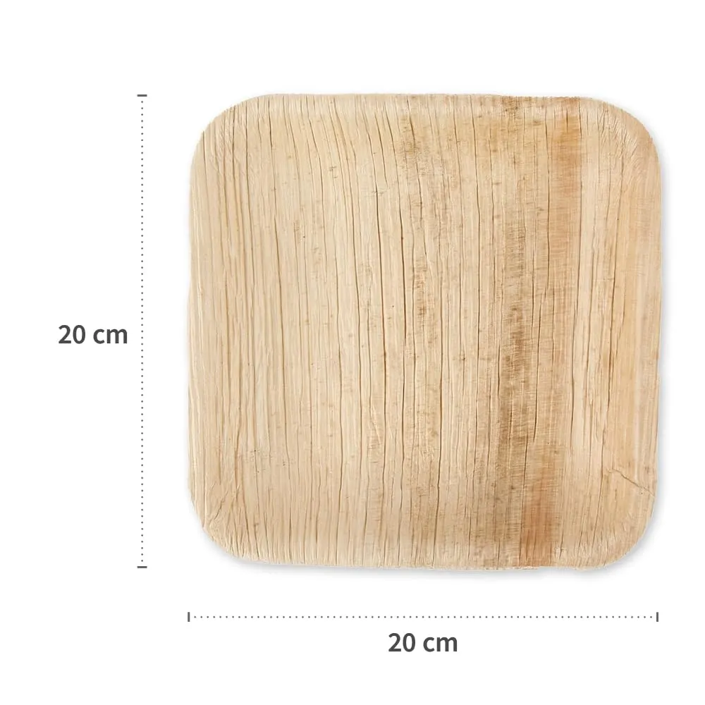 NatureStar Suppenteller Palmblatt 20cm 100 Stück 500ml eckig
