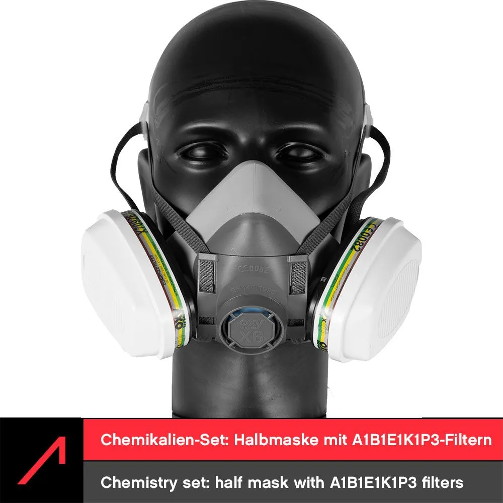 ACE Halbmaske Chemiearbeiter-Set Atemschutzmaske A1B1E1K1P3