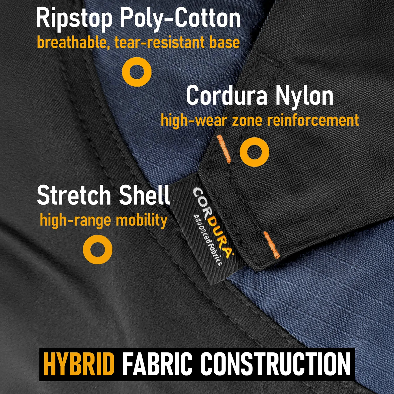 ACE Constructor Hybrid-Arbeitsshorts Schwarz 50 Stretch