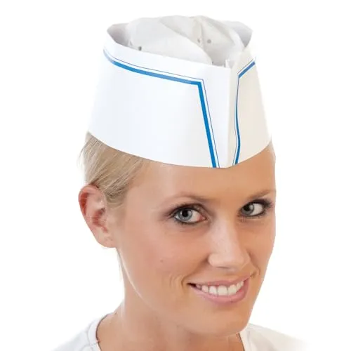 Hygostar Schiffchenmütze Service Papier weiß-blau 1000 Stück