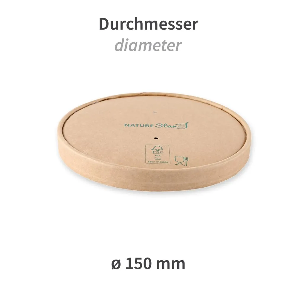 NatureStar Caesar Deckel Ø 15cm 25 Stück Kraftpapier braun