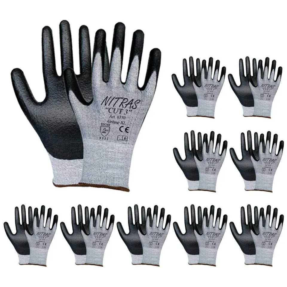 Nitras 6350 CUT 3 Schnittschutzhandschuhe Gr.7 10 Paar PU