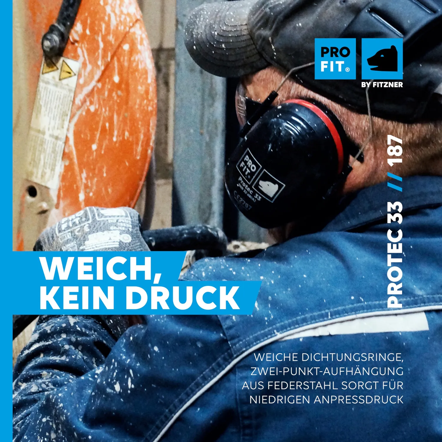 ProFit Protec 33 Kapselgehörschutz schwarz-rot SNR 33 dB