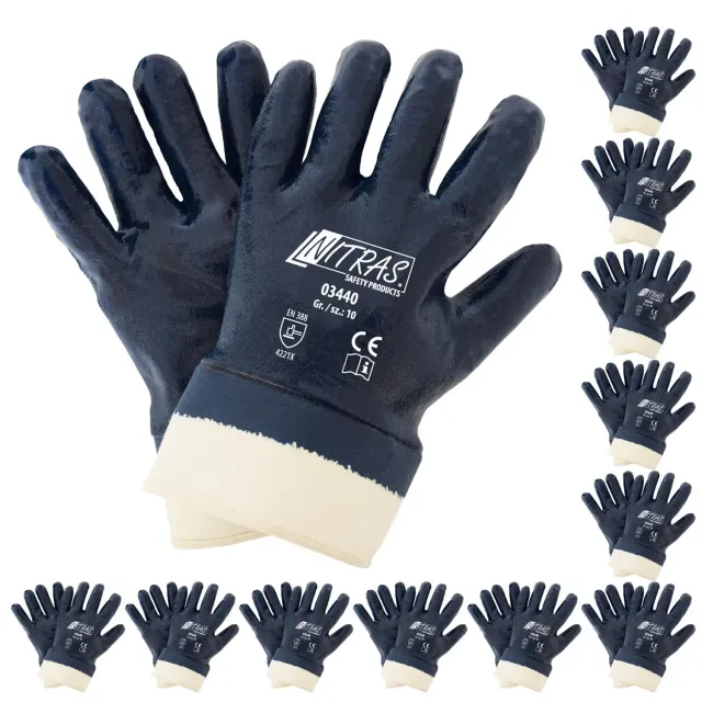 Nitras 03440 Nitrilhandschuhe Gr. 10/XL, 12 Paar, Stulpe