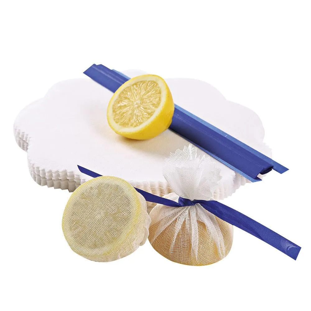 Hygostar Lemon Wrap Zitronenserviertuch weiß-blau 1000 Stück lebensmittelecht