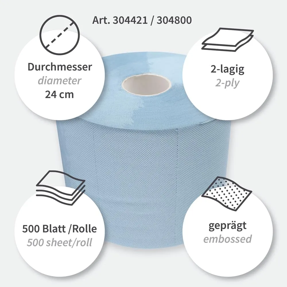 Hygoclean Putzpapier Blau 35x22 cm, 2-lagig, 2x500 Abriss