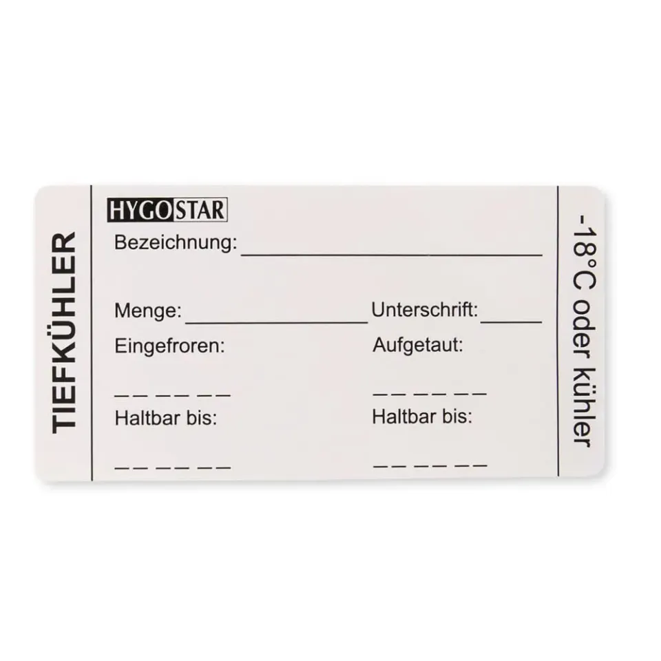 Hygostar Tiefkühler Etikett Rolle 500 Stück ablösbar