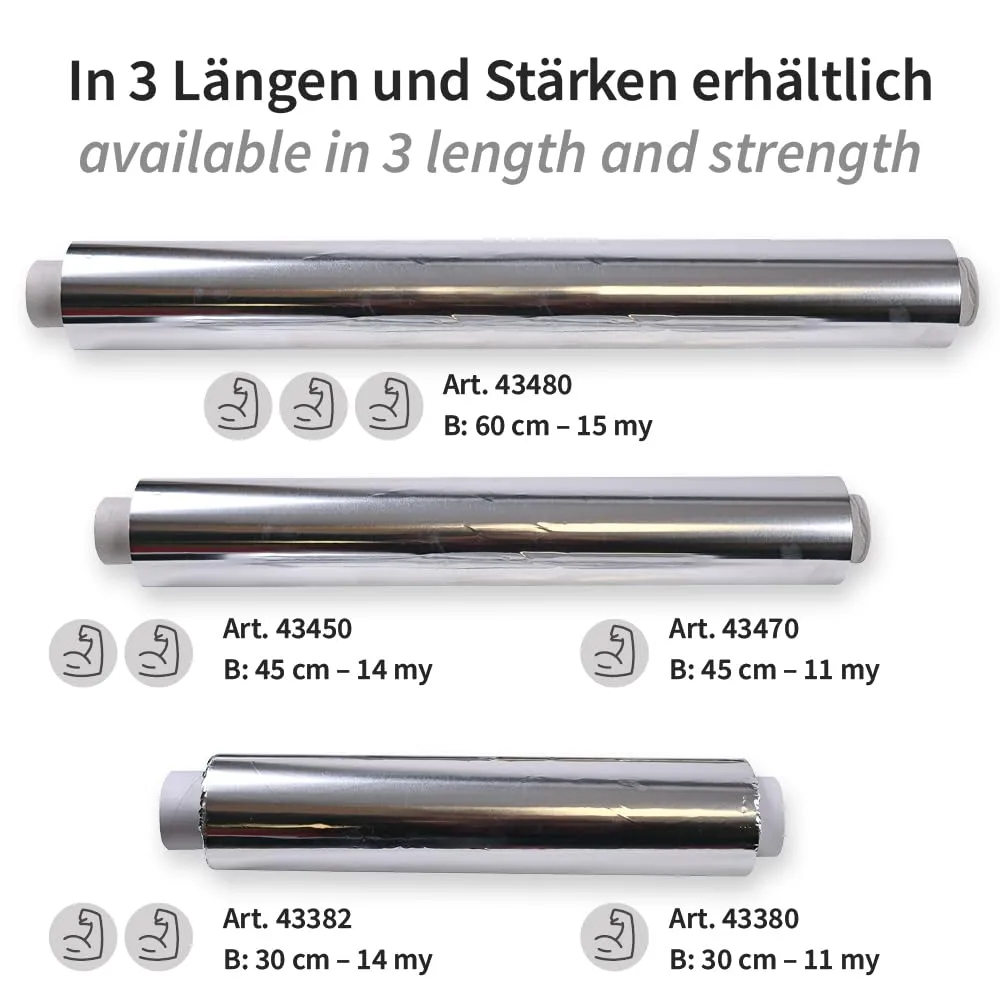 Hygostar Aluminiumfolie 150mx45cm silber 4 Stück 11my